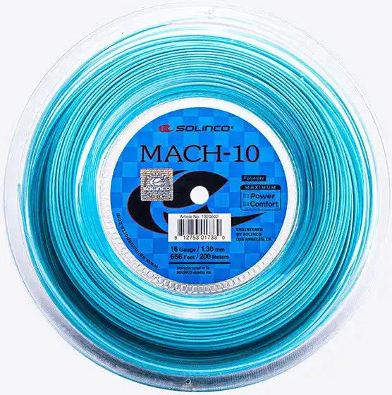 Solinco Mach-10 Reel 656’ Tennis String - Blue