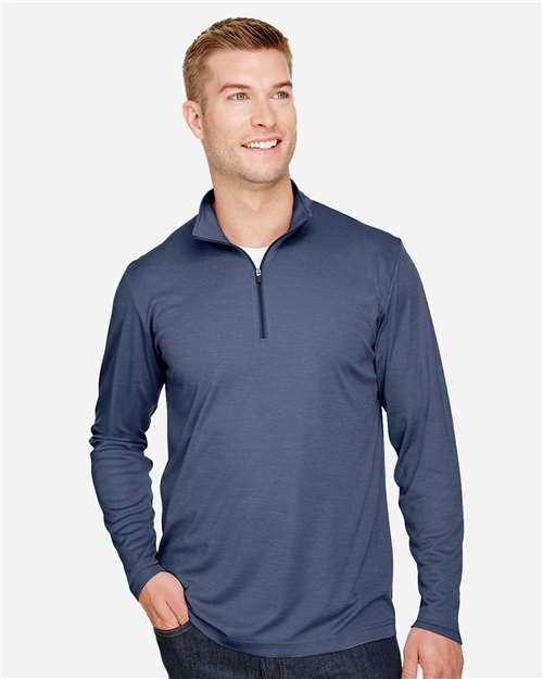 Sport Dark Navy Heather Men's Zone Sonic Heather Performance Quarter-Zip Pullover - TT31H