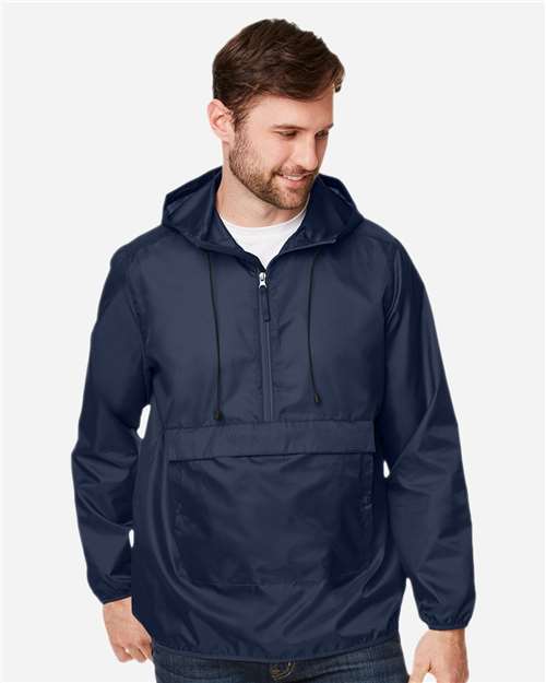 Sport Dark Navy Unisex Zone Protect Packable Anorak Jacket - TT77