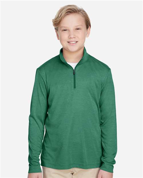 Sport Forest Heather Youth Zone Sonic Heather Performance Quarter-Zip Pullolver - TT31HY