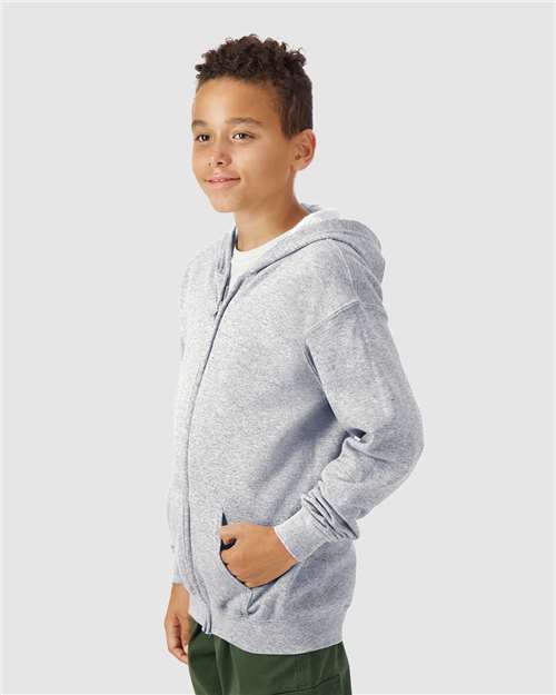 Sport Grey Heavy Blend™ Youth Full-Zip Hooded Sweatshirt - 18600B