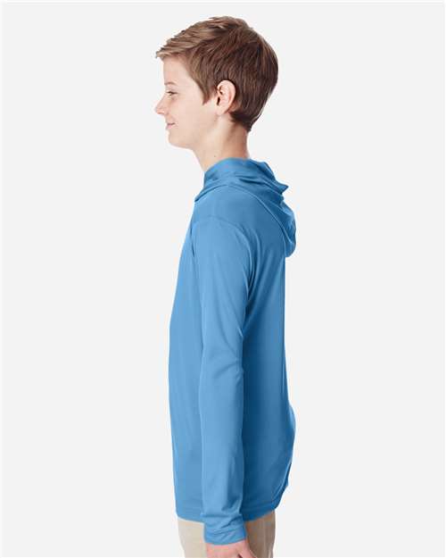 Sport Light Blue Youth Zone Performance Hooded T-Shirt - TT41Y