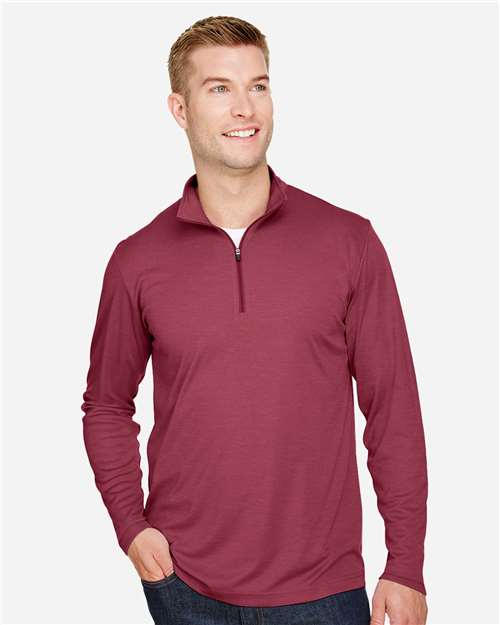Sport Maroon Heather Men's Zone Sonic Heather Performance Quarter-Zip Pullover - TT31H
