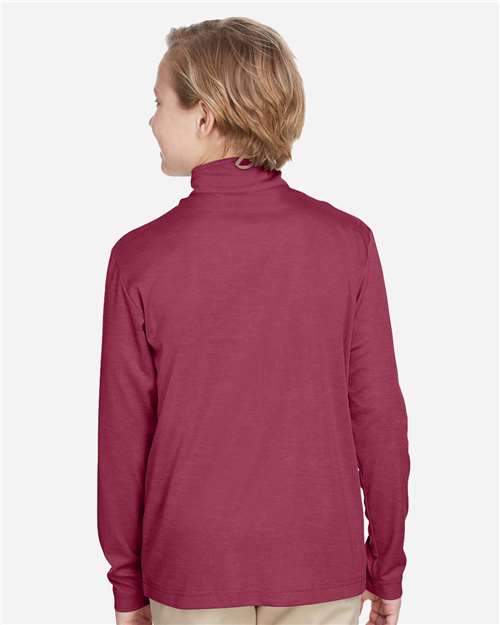 Sport Maroon Heather Youth Zone Sonic Heather Performance Quarter-Zip Pullolver - TT31HY