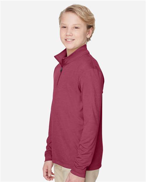 Sport Maroon Heather Youth Zone Sonic Heather Performance Quarter-Zip Pullolver - TT31HY