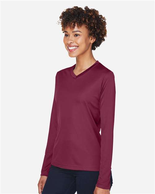 Sport Maroon Women's Zone Performance Long Sleeve T-Shirt - TT11WL