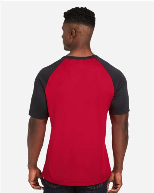 Sport Red/ Black Heather Unisex Zone Colorblock Raglan T-Shirt - TT62