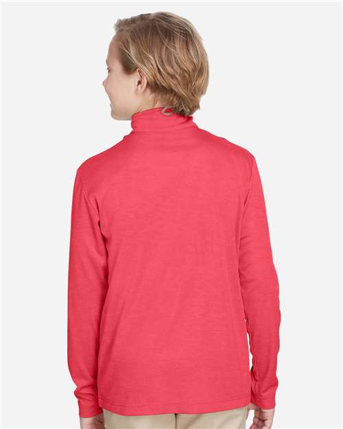 Sport Red Heather Youth Zone Sonic Heather Performance Quarter-Zip Pullolver - TT31HY