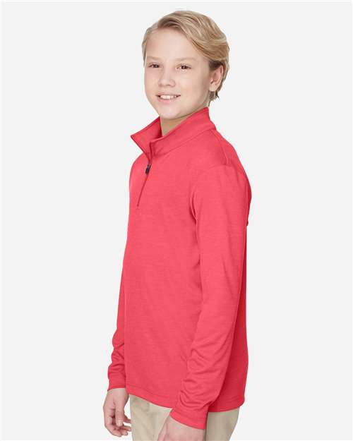 Sport Red Heather Youth Zone Sonic Heather Performance Quarter-Zip Pullolver - TT31HY