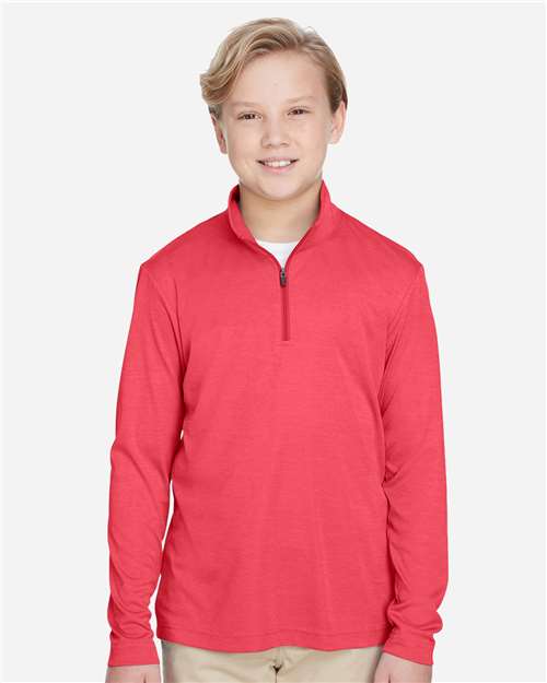 Sport Red Heather Youth Zone Sonic Heather Performance Quarter-Zip Pullolver - TT31HY