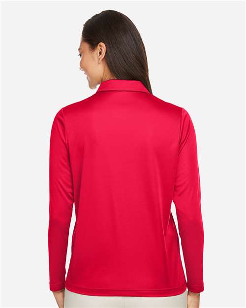 Sport Red Women's Zone Performance Long Sleeve Polo - TT51LW