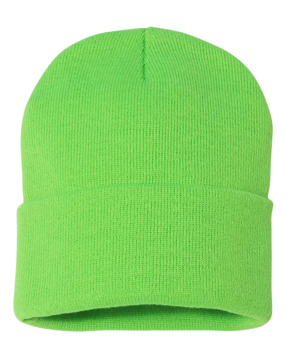 Sportsman Sp12 12’’ Solid Cuffed Beanie - Neon Green - Osfa