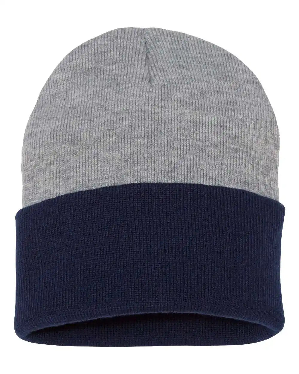 Sportsman Sp12t 12’’ Color Blocked Cuffed Beanie - Heather Navy - Heather/ / Osfa