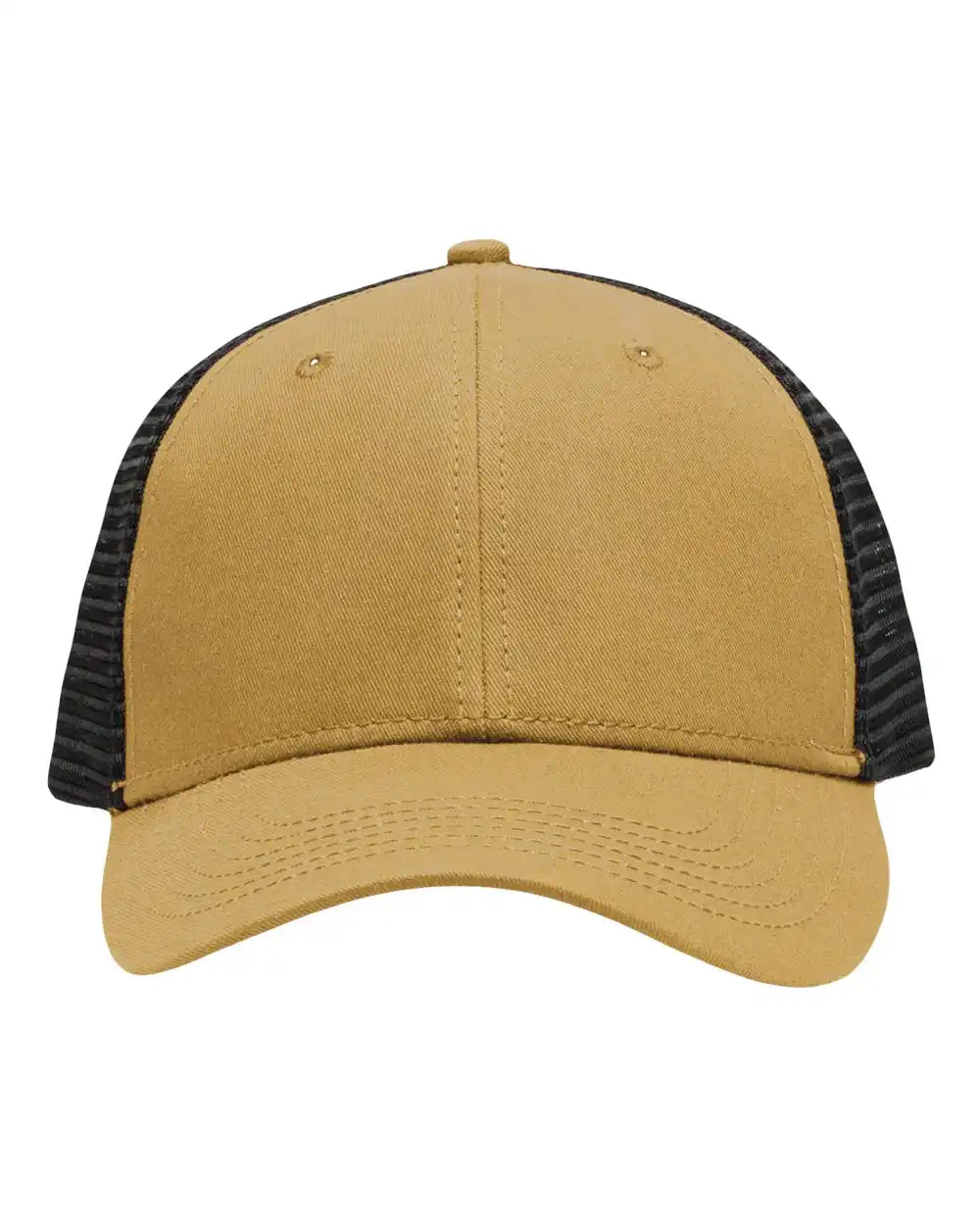 Sportsman Sp1450 Traditional Lo-pro Mesh Back Trucker Fit Cap - Chino Vegas Gold Black - Gold/ / Adjustable