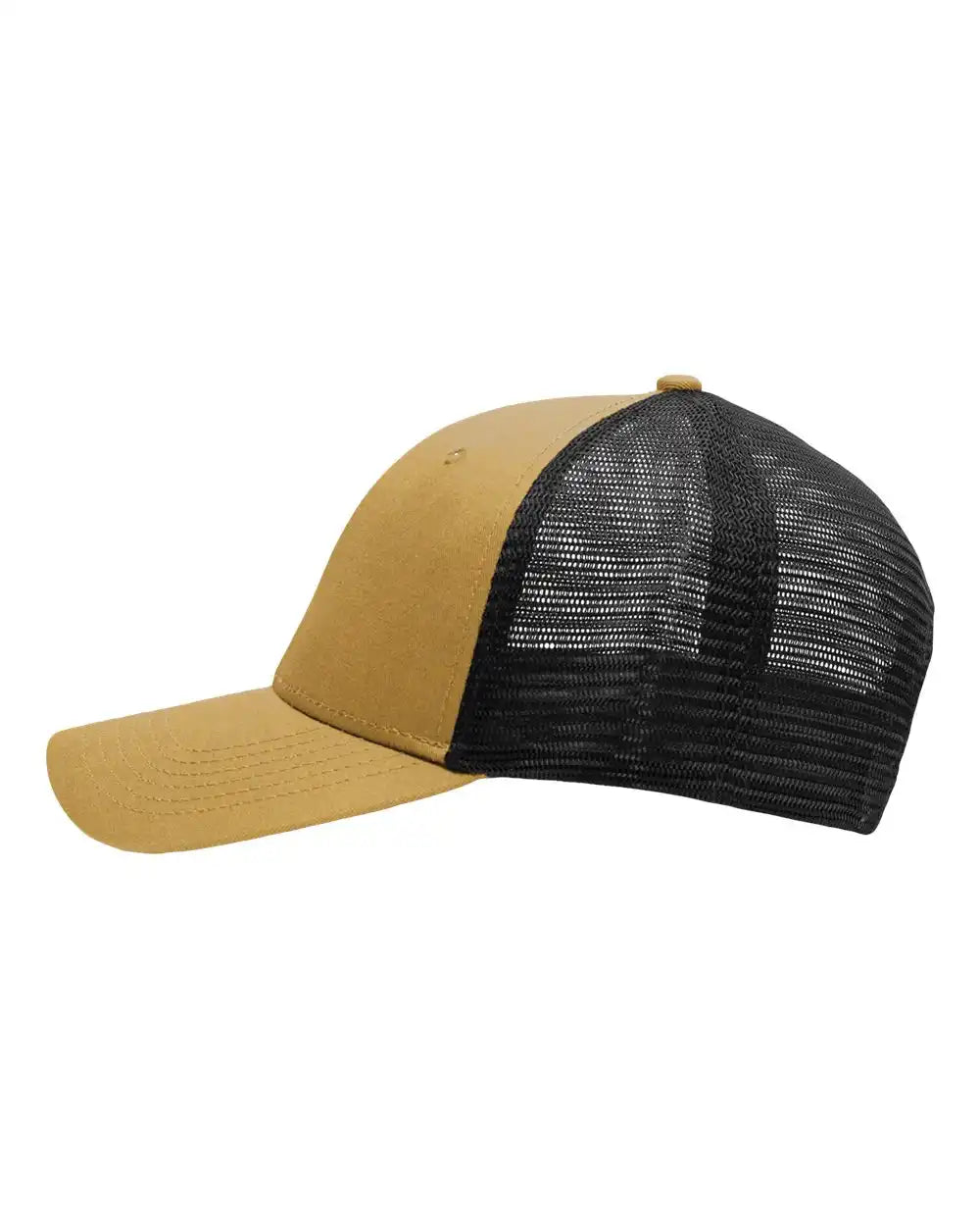Sportsman Sp1450 Traditional Lo-pro Mesh Back Trucker Fit Cap - Chino Vegas Gold Black - Gold/ / Adjustable