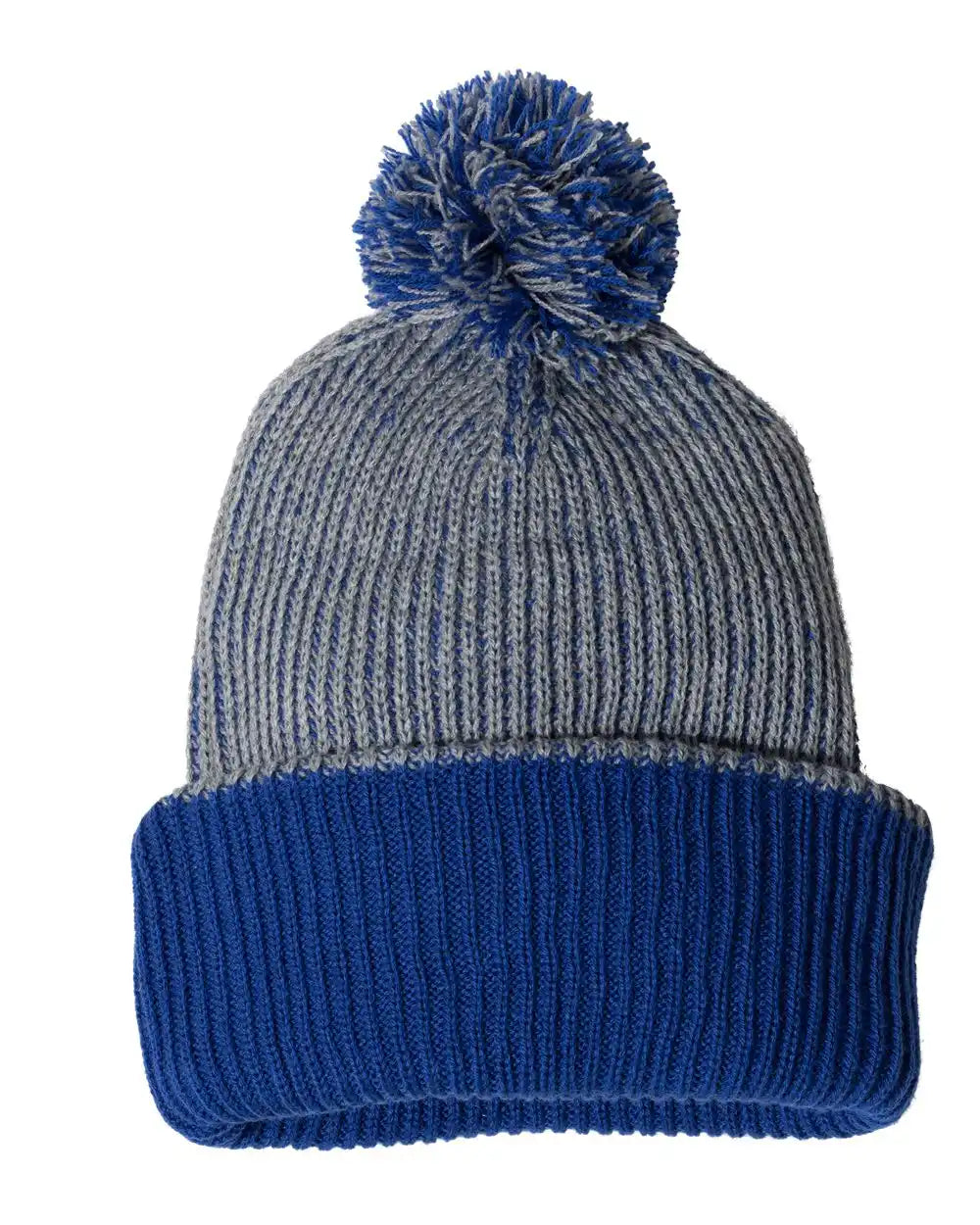 Sportsman Sp70 12’’ Speckled Pom-pom Cuffed Beanie - Heather Grey Royal - Grey/ / Osfa