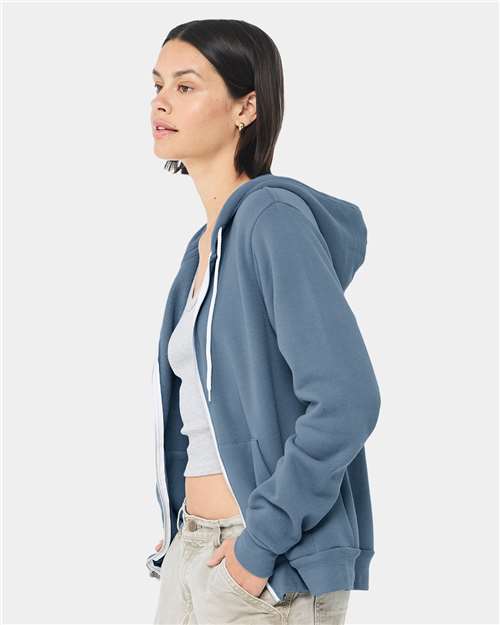 Steel Blue Sponge Fleece Full-Zip Hoodie - 3739