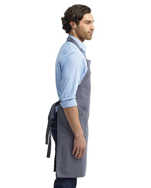 Steel Cotton Chino Bib Apron with Pocket - RP132