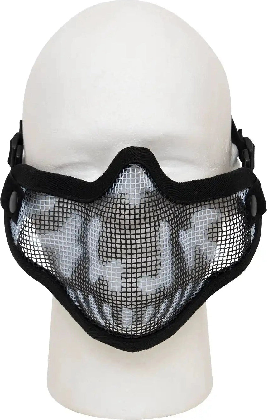 Steel Half Face Tactical Mask Black Skull