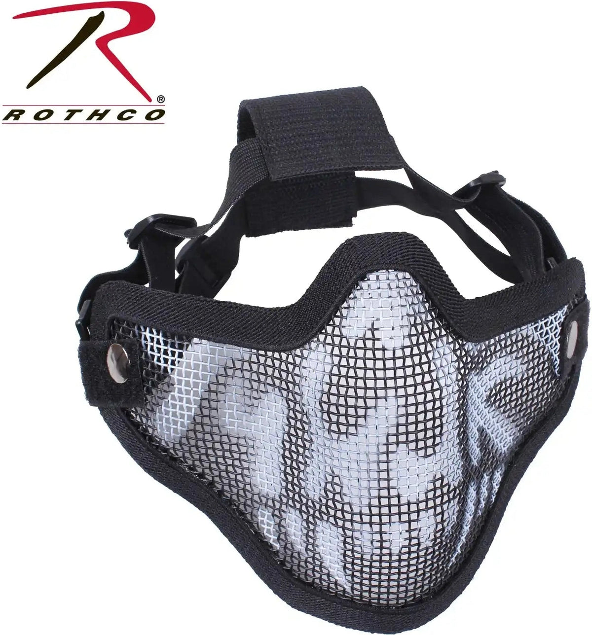 Steel Half Face Tactical Mask Black Skull