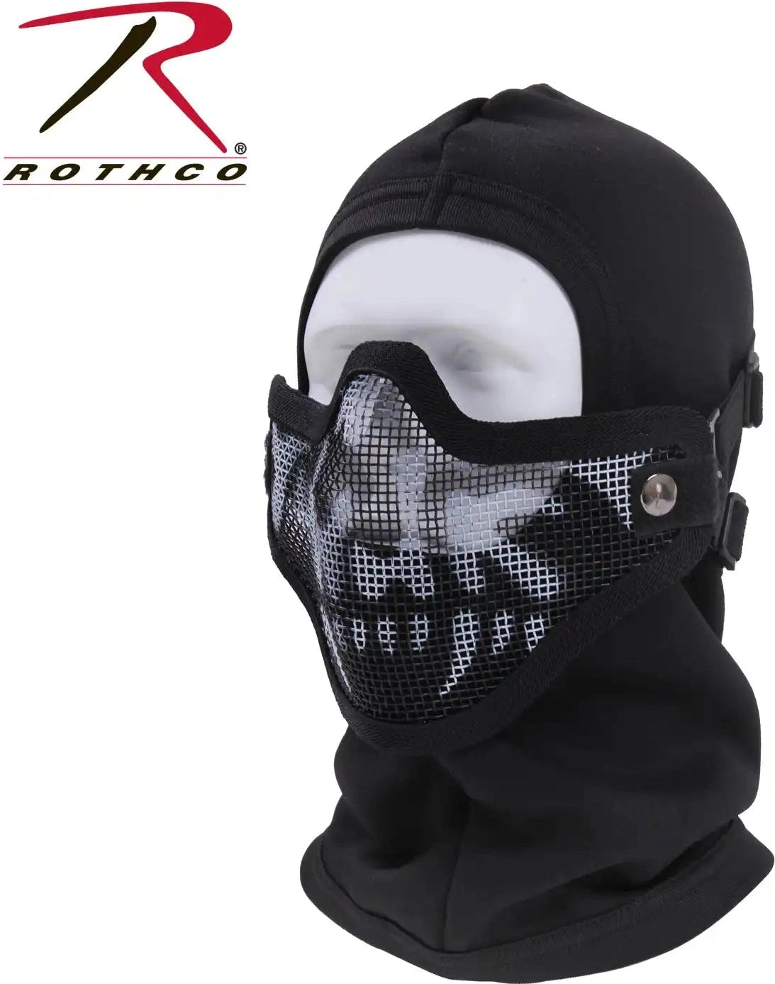 Steel Half Face Tactical Mask Black Skull