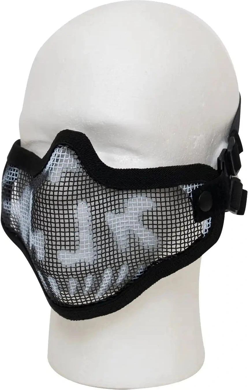 Steel Half Face Tactical Mask Black Skull