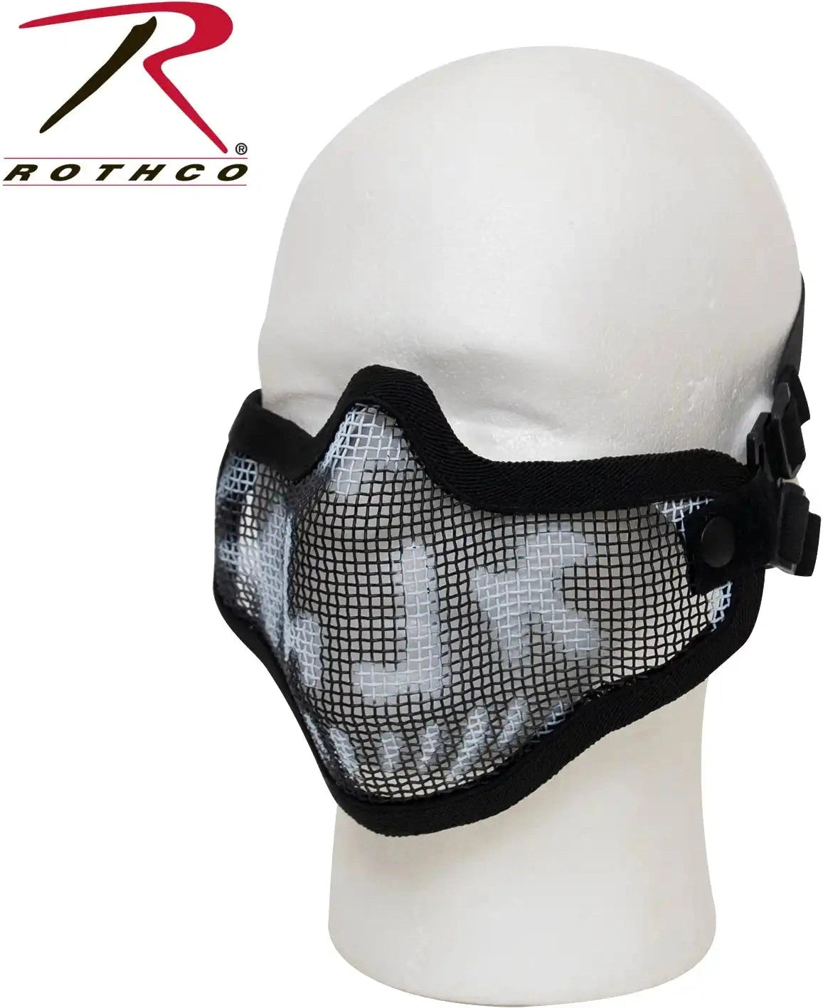 Steel Half Face Tactical Mask Black Skull