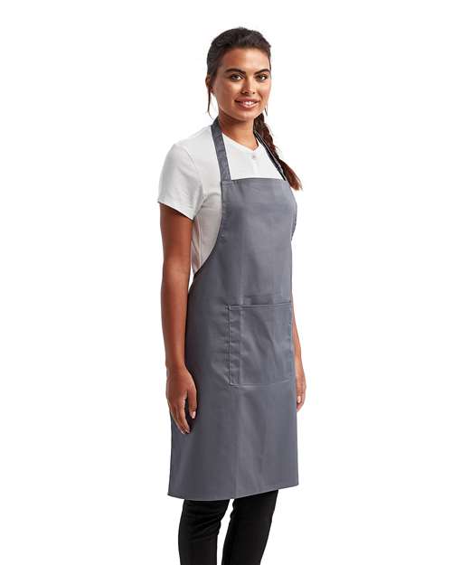 Steel Recycled Bib Apron with Pocket - RP154
