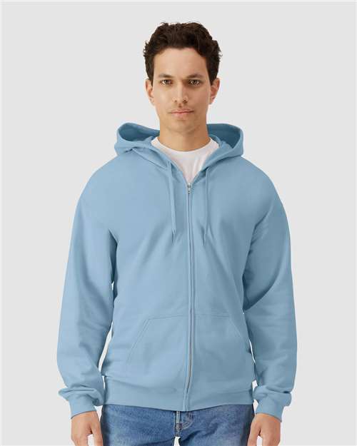 Stone Blue Softstyle® Full-Zip Hooded Sweatshirt - SF600