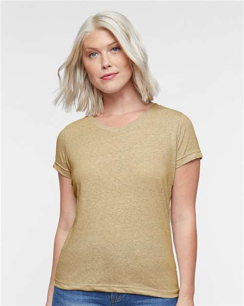 Stone Melange Women's Harborside Mélange V-Neck Tee - 3591