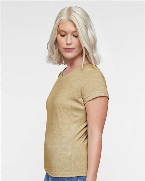 Stone Melange Women's Harborside Mélange V-Neck Tee - 3591