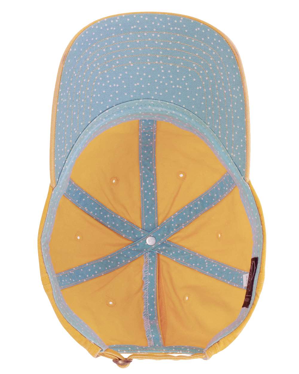 Sunset Yellow/ Polka Dots Women's Pigment-Dyed with Fashion Undervisor Cap - CASSIE