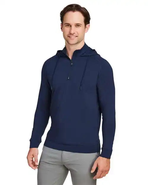 Swannies Swv600 Vandyke Quarter-zip Pullover Hooded Sweatshirt - Navy