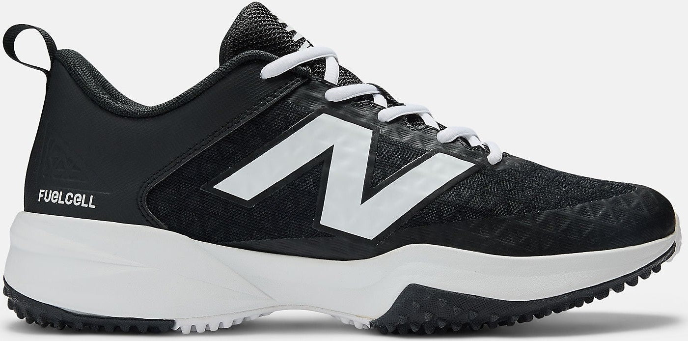 New Balance 4040v8 Fresh Foam Turf Baseball Shoe - Black White - HIT a Doulbe - 1
