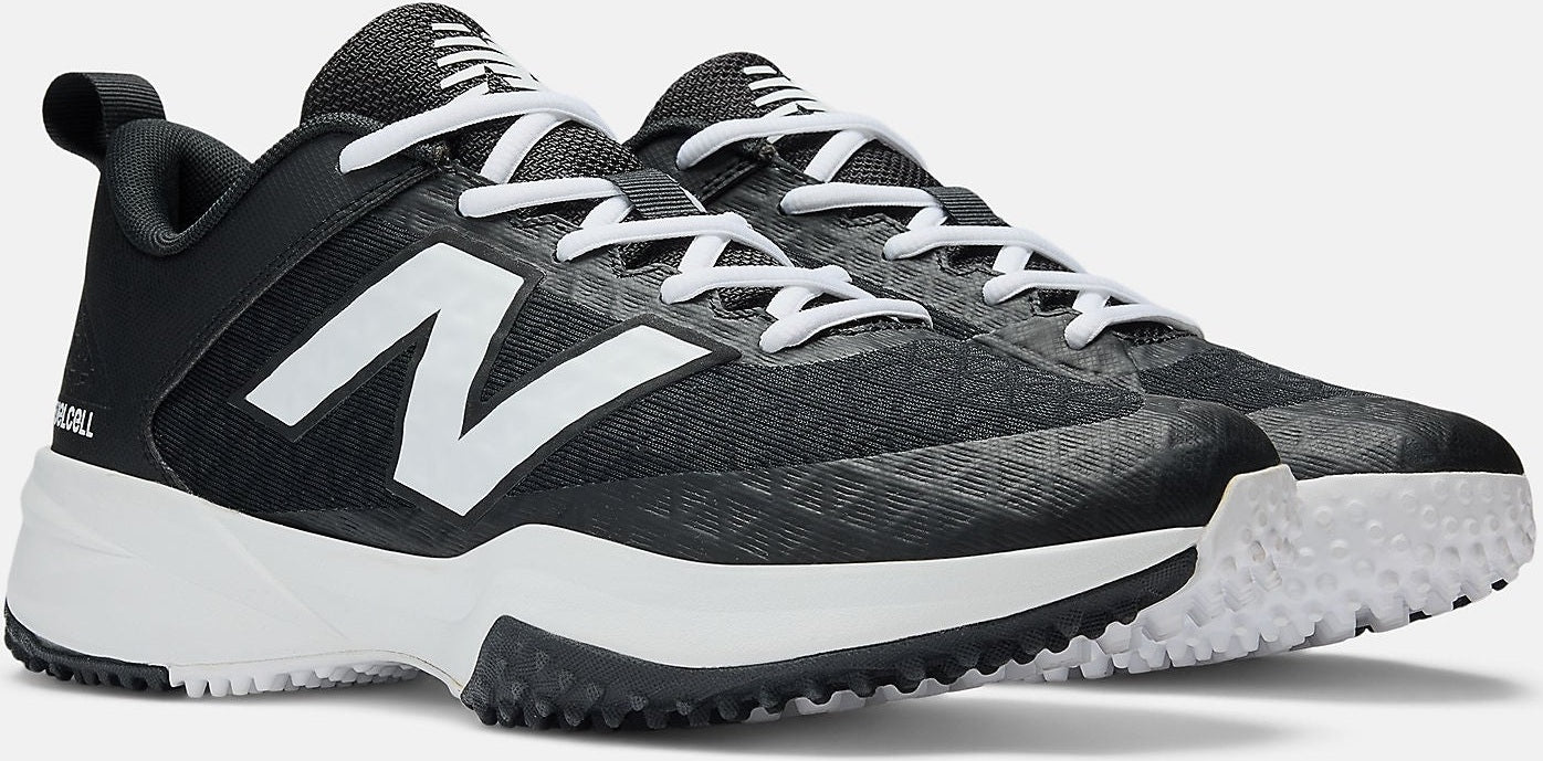 New Balance 4040v8 Fresh Foam Turf Baseball Shoe - Black White - HIT a Doulbe - 1