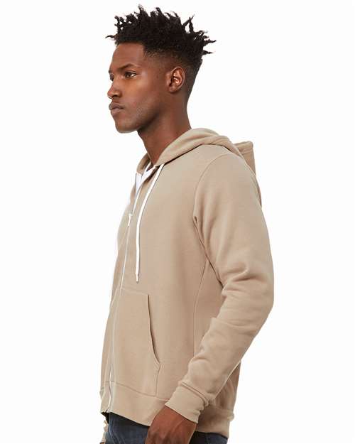 Tan Sponge Fleece Full-Zip Hoodie - 3739