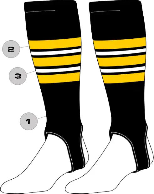 TCK Customizable Baseball Stirrups - Pattern F - HIT a Double