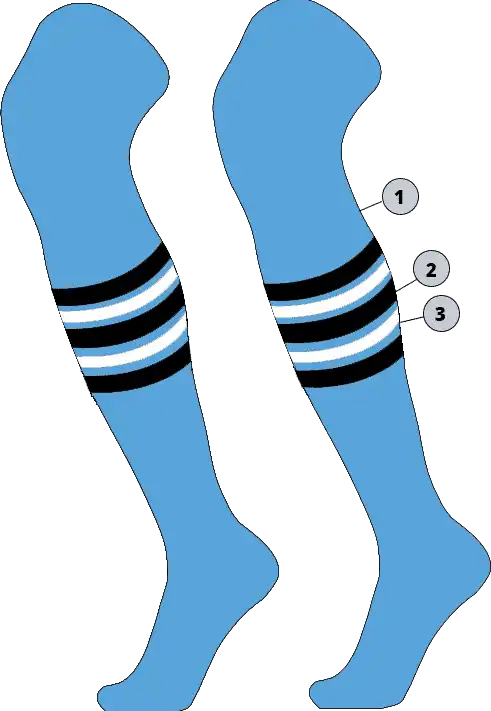 Tck Customizable Dugout Over the Knee Striped Baseball Socks - Pattern f