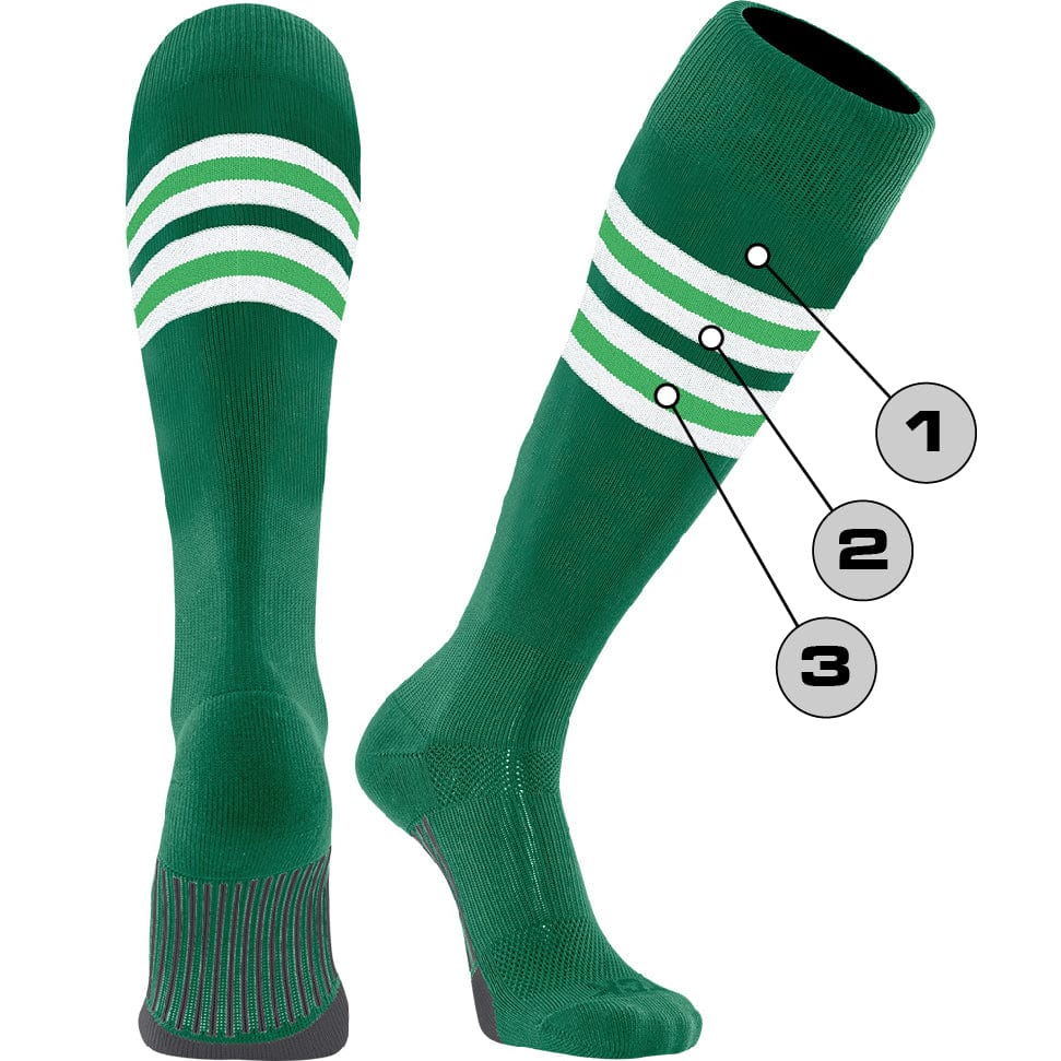 TCK Customizable Dugout Knee High Striped Baseball Socks - Pattern I