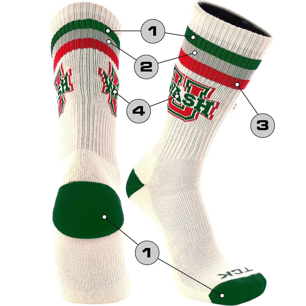 TCK Customizable Crew Socks Vintage - Triple Bold Stripe