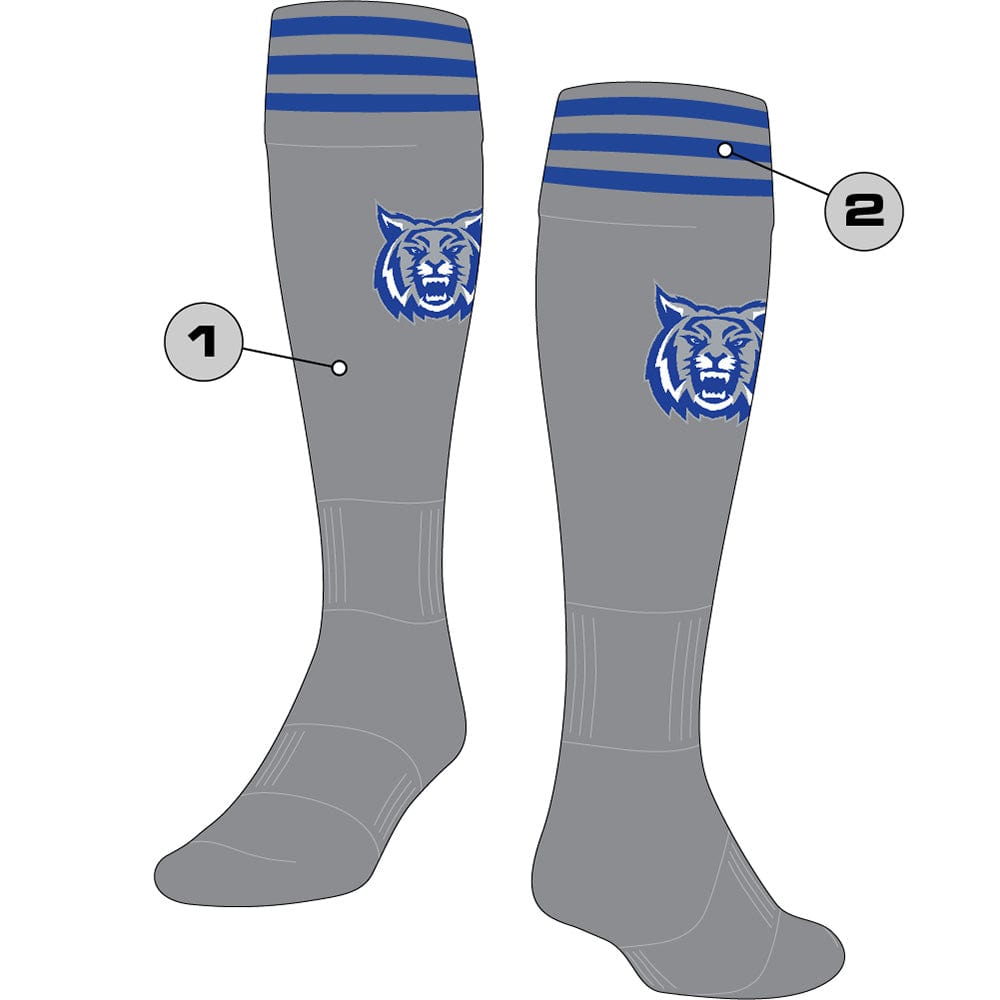 TCK Customizable Knee High Striped Soccer Socks - Finale