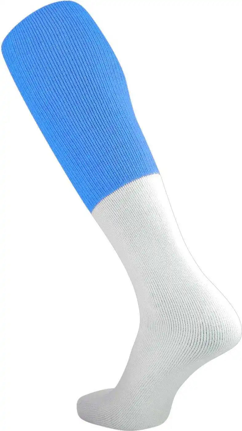 Tck Varsity Football 2-color Tube Socks - Columbia Blue White