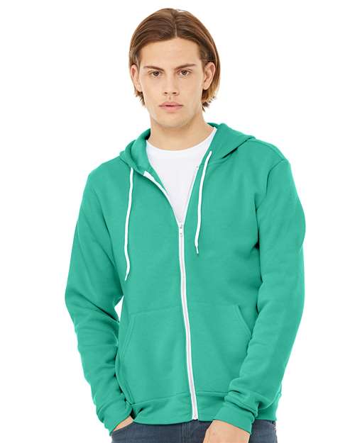 Teal Sponge Fleece Full-Zip Hoodie - 3739