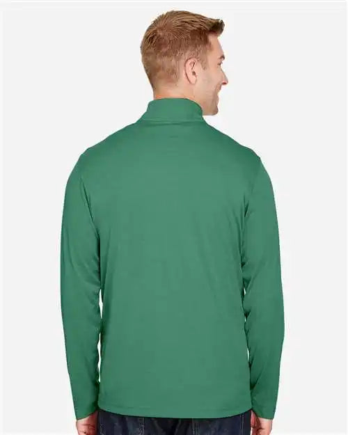 Team 365 Tt31h Men’s Zone Sonic Heather Performance Quarter-zip Pullover - Sport Forest