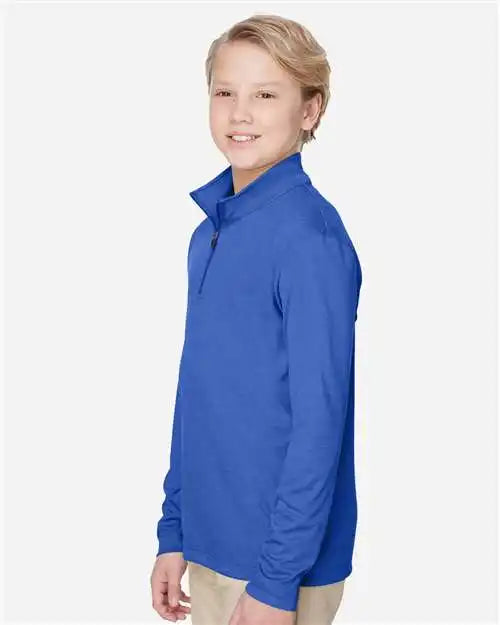 Team 365 Tt31hy Youth Zone Sonic Heather Performance Quarter-zip Pullolver - Sport Royal