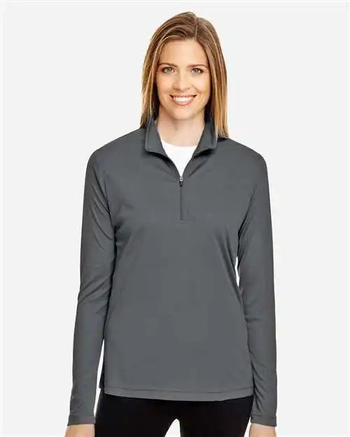 Team 365 Tt31w Women’s Zone Performance Quarter-zip Pullover - Sport Graphite