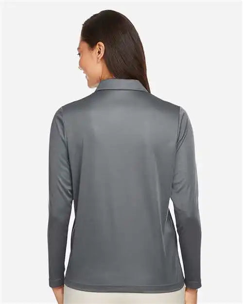Team 365 Tt51lw Women’s Zone Performance Long Sleeve Polo - Sport Graphite