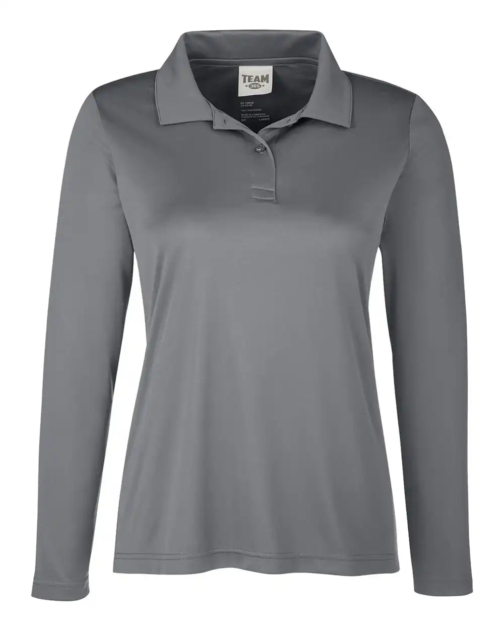 Team 365 Tt51lw Women’s Zone Performance Long Sleeve Polo - Sport Graphite - Xs