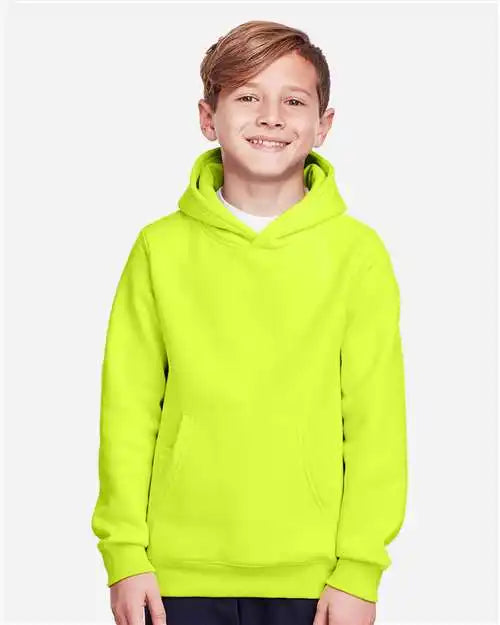Team 365 Tt96y Youth Zone Hydrosport™ Heavyweight Pullover Hooded Sweatshirt - Safety Yellow
