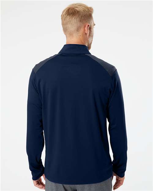 Team Navy Blue Shoulder Stripe Quarter-Zip Pullover - A520